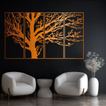 Modern Tree Branch Metal Wall Art Set 73 × 30 cm / Black