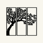 Minimalist Tree Metal Wall Art Set 24 × 70 cm / Black