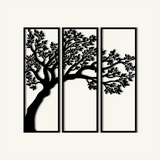Minimalist Tree Metal Wall Art Set 24 × 70 cm / Black