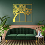Minimalist Tree Metal Wall Art Set 24 × 70 cm / Black