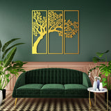 Minimalist Tree Metal Wall Art Set 24 × 70 cm / Black
