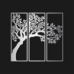 Minimalist Tree Metal Wall Art Set 24 × 70 cm / Black