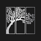 Minimalist Tree Metal Wall Art Set 24 × 70 cm / Black
