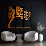 Minimalist Tree Metal Wall Art Set 24 × 70 cm / Black