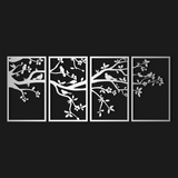 Elegant Birds on Branch Metal Wall Art Set 30 × 50 cm / Black