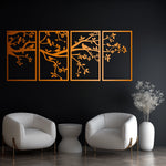 Elegant Birds on Branch Metal Wall Art Set 30 × 50 cm / Black