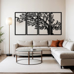 Majestic Tree Metal Wall Art Set 31 × 62 cm / Black