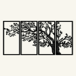Majestic Tree Metal Wall Art Set 31 × 62 cm / Black