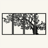Majestic Tree Metal Wall Art Set 31 × 62 cm / Black
