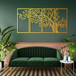 Majestic Tree Metal Wall Art Set 31 × 62 cm / Black