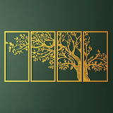 Majestic Tree Metal Wall Art Set 31 × 62 cm / Black