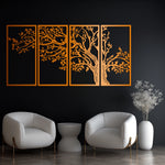 Majestic Tree Metal Wall Art Set 31 × 62 cm / Black