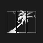 Coastal Palm Tree Metal Wall Art Set 25 × 61 cm / Black