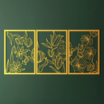 Modern Floral Metal Wall Art Set 48 × 68 cm / Black