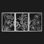 Modern Floral Metal Wall Art Set 48 × 68 cm / Black