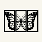 Modern Butterfly Metal Wall Art Set 38 × 75 cm / Black