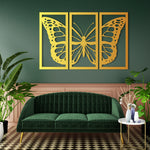 Modern Butterfly Metal Wall Art Set 38 × 75 cm / Black