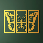 Modern Butterfly Metal Wall Art Set 38 × 75 cm / Black