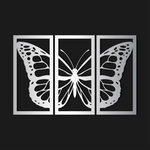 Modern Butterfly Metal Wall Art Set 38 × 75 cm / Black