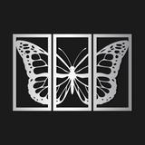 Modern Butterfly Metal Wall Art Set 38 × 75 cm / Black