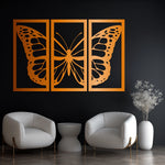 Modern Butterfly Metal Wall Art Set 38 × 75 cm / Black