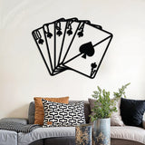 Modern Playing Cards Metal Wall Art 75 × 55 cm / Black