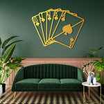 Modern Playing Cards Metal Wall Art 75 × 55 cm / Black