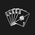 Modern Playing Cards Metal Wall Art 75 × 55 cm / Black