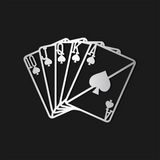 Modern Playing Cards Metal Wall Art 75 × 55 cm / Black