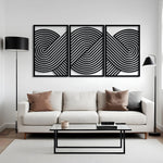 Sculptural Geometric Metal Wall Art Set 41 × 61 cm / Black