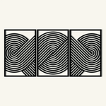 Sculptural Geometric Metal Wall Art Set 41 × 61 cm / Black