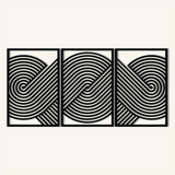 Sculptural Geometric Metal Wall Art Set 41 × 61 cm / Black