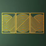 Sculptural Geometric Metal Wall Art Set 41 × 61 cm / Black