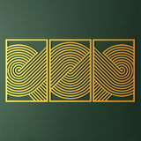 Sculptural Geometric Metal Wall Art Set 41 × 61 cm / Black