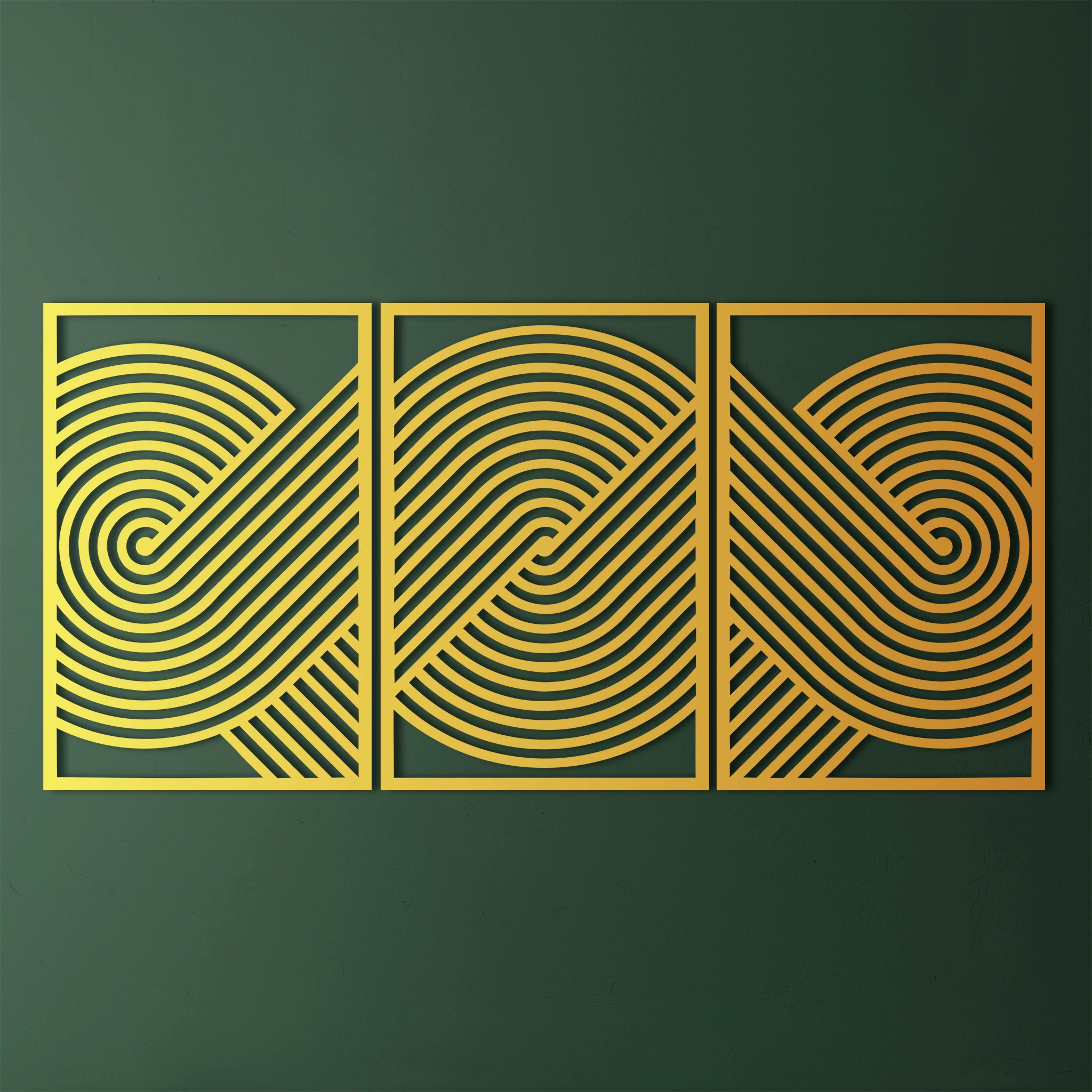 Sculptural Geometric Metal Wall Art Set 41 × 61 cm / Black