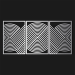 Sculptural Geometric Metal Wall Art Set 41 × 61 cm / Black