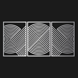 Sculptural Geometric Metal Wall Art Set 41 × 61 cm / Black