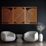 Sculptural Geometric Metal Wall Art Set 41 × 61 cm / Black
