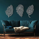 Set of 3 Metal Ayatul Kursi, Surah Al-Nas and Surah Al-Falaq Islamic Metal Art (Leaf Pattern) 80 x 46 cm / Gold
