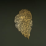 Ayatul Kursi Islamic Metal Art (Leaf Pattern) 80 x 48 cm / Gold