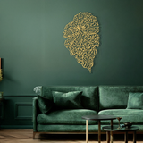 Ayatul Kursi Islamic Metal Art (Leaf Pattern) 80 x 48 cm / Gold