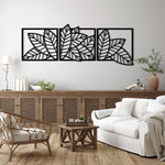 Minimalist Leaf Trio Metal Wall Art Set 57 × 51 cm / Black
