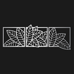 Minimalist Leaf Trio Metal Wall Art Set 57 × 51 cm / Black