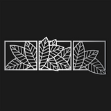 Minimalist Leaf Trio Metal Wall Art Set 57 × 51 cm / Black