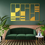 Minimalist Abstract Blocks Metal Wall Art Set 39 × 72 cm / Black