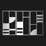 Minimalist Abstract Blocks Metal Wall Art Set 39 × 72 cm / Black
