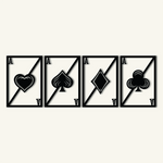 Minimalist Playing Card Metal Wall Art Set 41 × 58 cm / Black