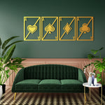 Minimalist Playing Card Metal Wall Art Set 41 × 58 cm / Black