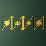Minimalist Playing Card Metal Wall Art Set 41 × 58 cm / Black