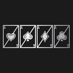 Minimalist Playing Card Metal Wall Art Set 41 × 58 cm / Black